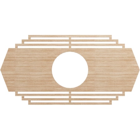 Ekena Millwork Chrysler Wood Fretwork Pierced Ceiling Medallion, Alder, 32"W x 16"H x 8 3/8"ID x 3/8"T CMWP32X16X0375CSAL